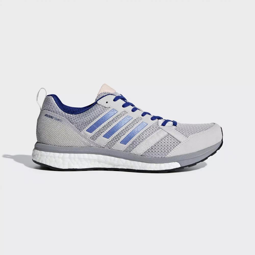 Adidas Adizero Tempo 9 Tenis Para Correr Grises Para Mujer (MX-30758)